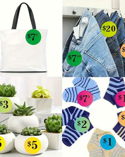 210-Pack Self-Adhesive Dollar Price Labels - 1-Inch Stickers for Hassle-Free Pricing at Garage Sales and Flea Markets