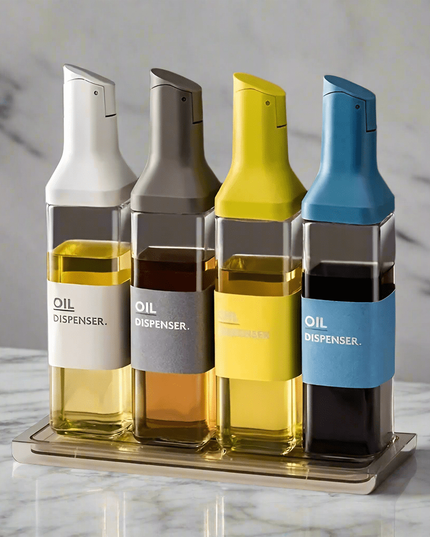 Innovative Gravity-Controlled Glass Oil Dispenser Set with Leak-Proof Design and Automatic Open-Close Feature
