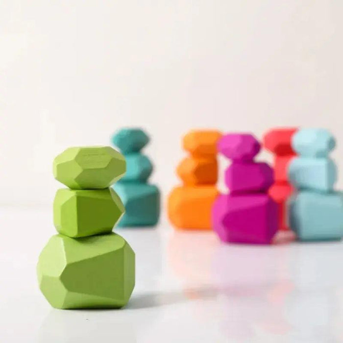 Rainbow Wooden Blocks Set for Developing Cognitive Skills