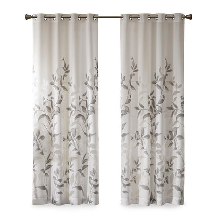 Peekaboo Studio Burnout Printed Curtain Panel - Sheer Fabric, Elegant
