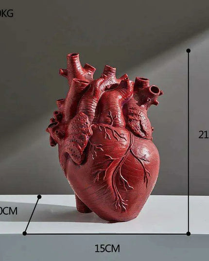 Anatomical Heart Artistry Resin Vase - Unique Home Accent Decor