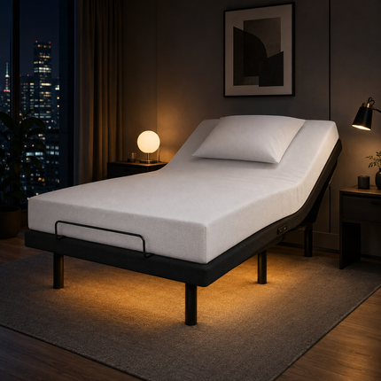 Twin XL Adjustable Electric Bed Base — Head & Foot Incline, USB Ports & LED Under-Bed Lighting Adjustable Bases twin-xl-adjustable-bed-frame-electric-base-with-head-foot-incline-usb-a-usb-c-led-light-4-leg-heights-easy-assembly Furniture > Bedroom Furniture > Beds & Bed Frames