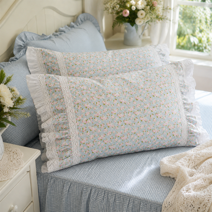 JullietteDream Luxury Ruffle Lace Pillow Cases, Pastoral Print, 2pcs Pillowcases 2pcs-pastoral-print-pillow-case-luxruy-ruffle-lace-pillow-cover-bedding-cushion-cases-home-decor-pillow-sham-satin-pillowcase Home Décor›Decorative Accents›Pillows, Cushions & Inserts›Pillow Cases