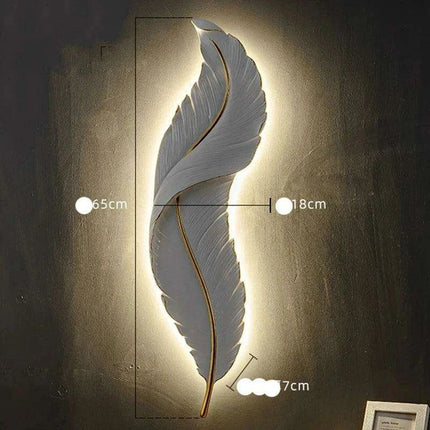 Feather-Inspired Acrylic Resin Wall Sconce - Contemporary Artistic Lighting