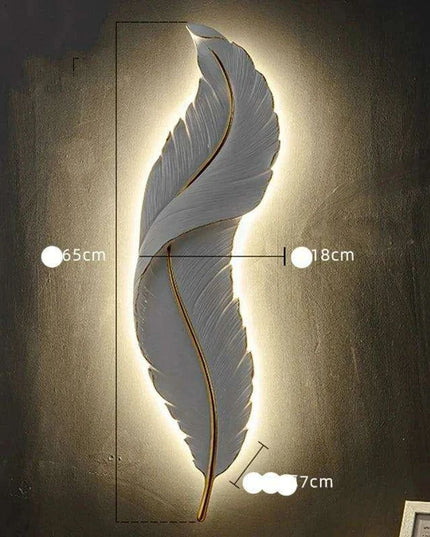 Feather-Inspired Acrylic Resin Wall Sconce - Contemporary Artistic Lighting
