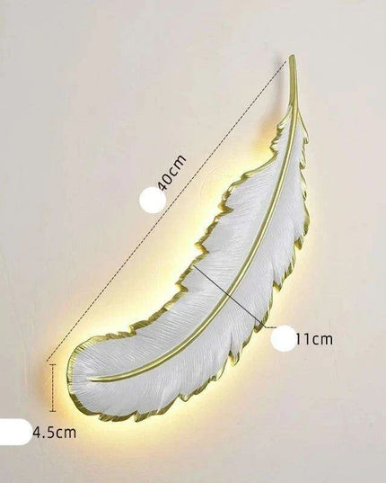 Feather-Inspired Acrylic Resin Wall Sconce - Contemporary Artistic Lighting