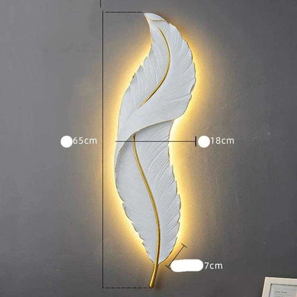 Feather-Inspired Acrylic Resin Wall Sconce - Contemporary Artistic Lighting