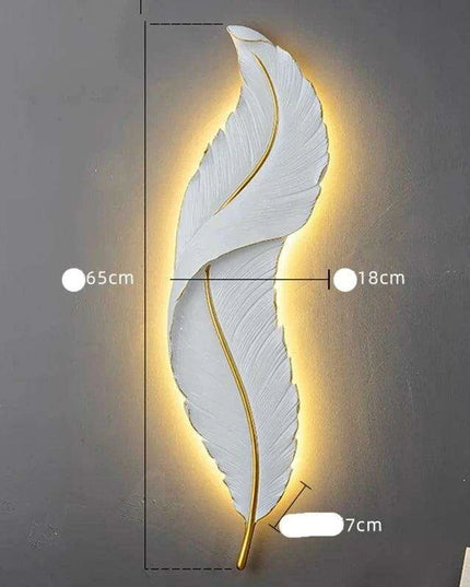 Feather-Inspired Acrylic Resin Wall Sconce - Contemporary Artistic Lighting