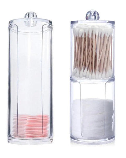 Sleek Transparent Acrylic Cotton Swab Organizer