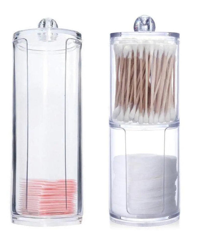 Sleek Transparent Acrylic Cotton Swab Organizer
