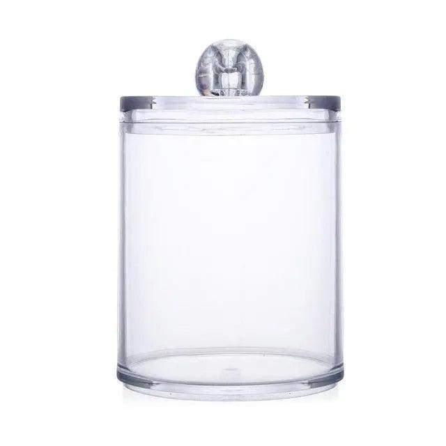 Sophisticated Clear Cotton Swab Organizer for Stylish Storage