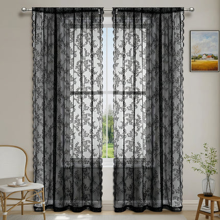 Peekaboo Studio Vintage Lace Half Shade Curtain - Elegant Design & Lig