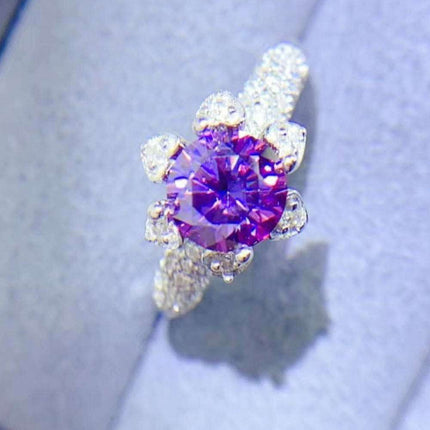 Timeless Radiance: 1 Carat Lab-Grown Diamond Ring with Moissanite and Zircon Accents