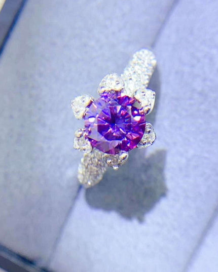 Timeless Radiance: 1 Carat Lab-Grown Diamond Ring with Moissanite and Zircon Accents