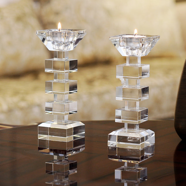 Crystal Candle Holder For Modern Home Showrooms And Wedding Centerpieces
