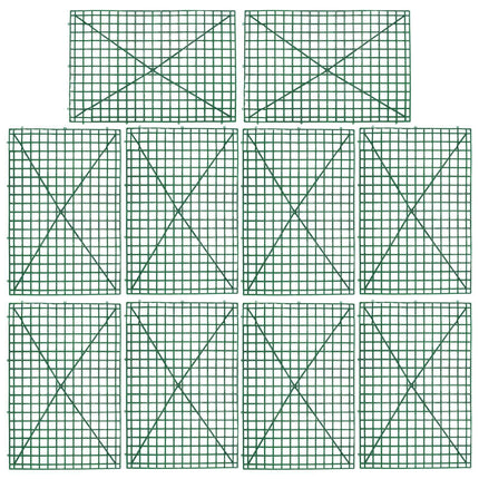 AliKopy 10 Pack Dark Green Artificial Flower Wall Grid Panels, 24"x16