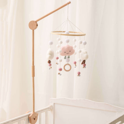 Charming Wooden Bear Mobile Stand with Soothing Lullabies for a Peaceful Nursery