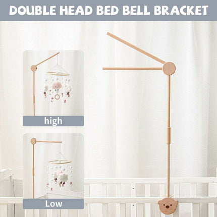 Charming Wooden Bear Mobile Stand with Soothing Lullabies for a Peaceful Nursery