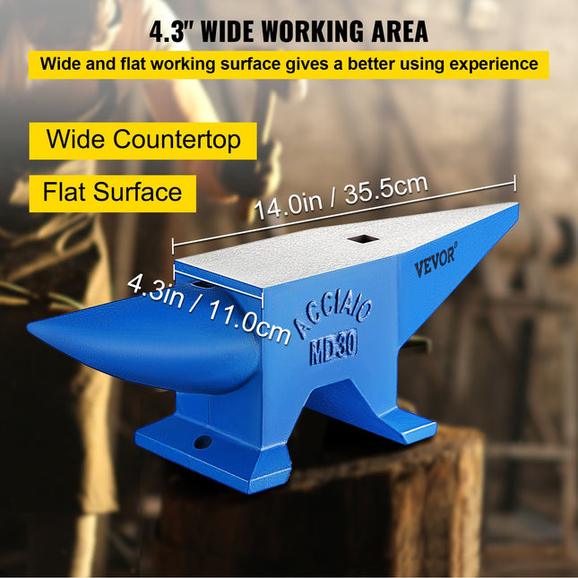 VEVOR 30KG Portable Steel Anvil - Rugged Cast Iron for Blacksmithing