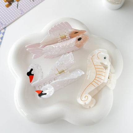 Peekaboo Studio Temperament Swan Goldfish Seahorse Grip - Durable & St