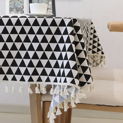 Peekaboo Studio Simple Nordic Square Lace Tablecloth - Elegant Design,