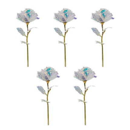 Peekaboo Studio Colorful White Roses Artificial Flower Gift - Realisti