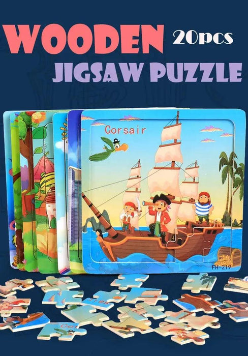 Montessori Interactive 3D Wooden Puzzle - Engaging Learning Toy for Young Adventurers