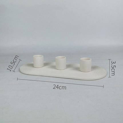 Geometric Porcelain Candle Holder Ornament For Home Decor