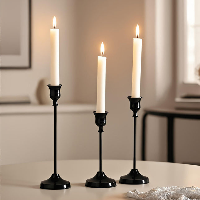 Copper Color Aluminum Alloy Candle Holder With Electroplated Ornaments