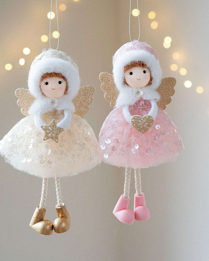 Christmas Winter Mesh Angel Big Eyes Girl Pendant