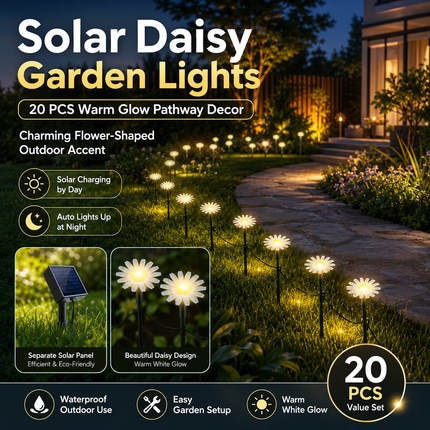 Solar LED Garden Path String Lights — Waterproof Outdoor Fairy Lights