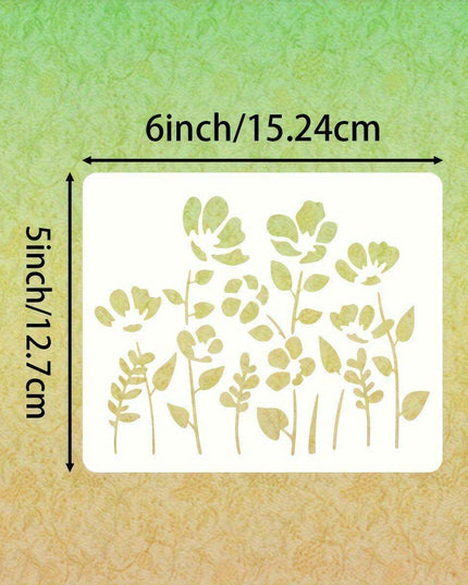 12-Piece Reusable Floral Stencil Set with Cherry Blossom and Vine Patterns