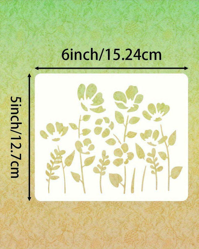 12-Piece Reusable Floral Stencil Set with Cherry Blossom and Vine Patterns