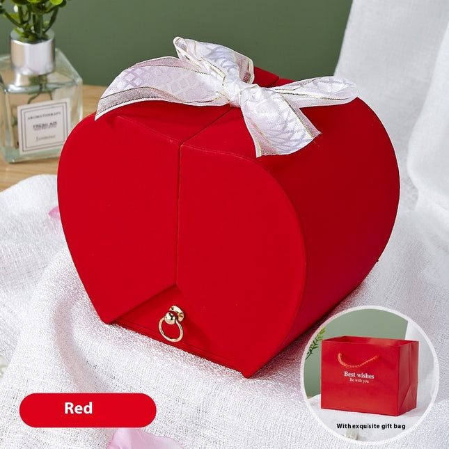 Peekaboo Studio Apple Rose Jewelry Box - Elegant Necklace & Ring Holde