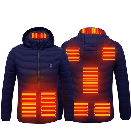 Winter Heated Jacket USB Electric Cotton Coat Zip-up Heater Thermal Cl