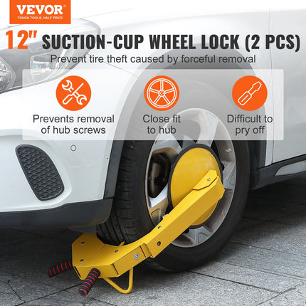 VEVOR Heavy-Duty Wheel Lock Clamp, 2-Pack Anti-Theft Tire Lock