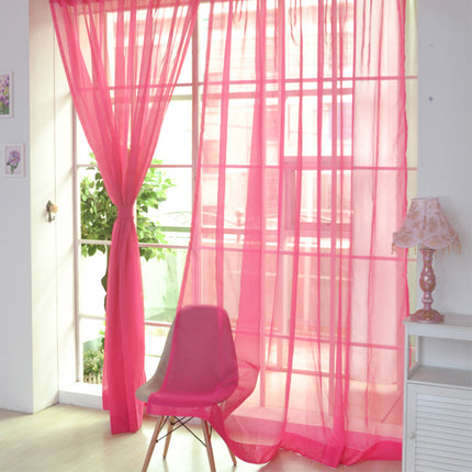 Peekaboo Studio Solid Color Transparent Glass Mesh Curtains - Ready-Ma