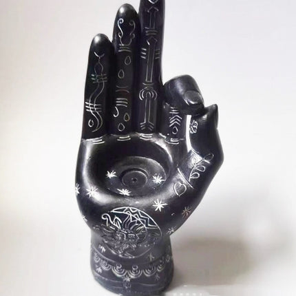 Handprint Palm Candle Holder And Incense Burner Resin Handmade