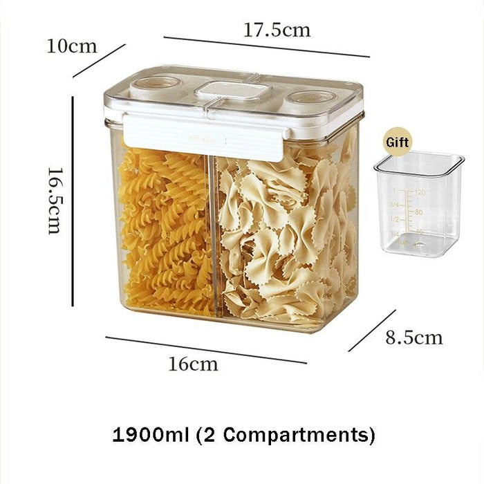 Clear Food Storage Container with Adjustable Partition Board for Kitchen Organization