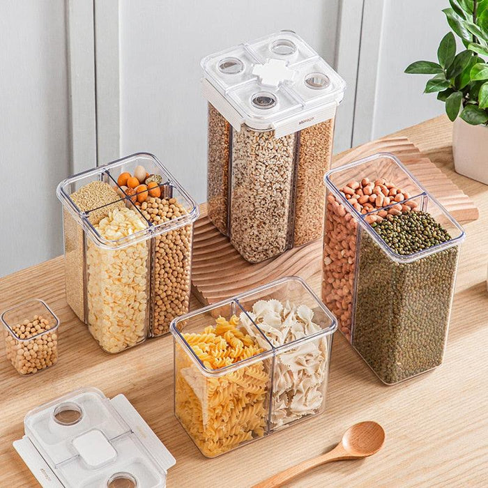 Airtight Clear Food Storage Container with Detachable Partition Board
