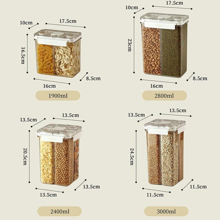 Airtight Clear Food Storage Container with Detachable Partition Board