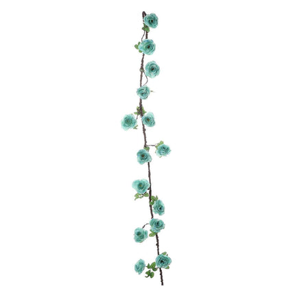 AliKopy 6ft Aqua Turquoise Silk Rose Garland Vine, Durable & Realistic