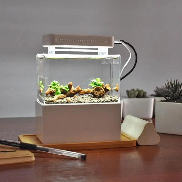 Aquarium FishTank with LED Water for desk decor