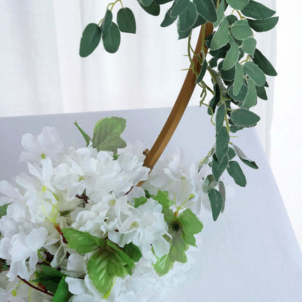 AliKopy 24" Gold Metal Round Wedding Arch Centerpiece - Elegant Table