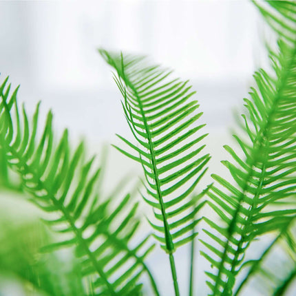 AliKopy 2 Stems Artificial Cycas Fern Leaves, Lush Indoor Faux Plants