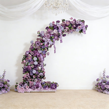 AliKopy Lavender Floral Backdrop for 6.5ft Wedding Arch - Foam-Backed