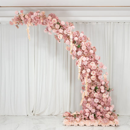 AliKopy Dusty Rose Floral Backdrop for 8ft Wedding Arch – Foam-Backed