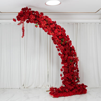AliKopy Red Floral Backdrop for 8ft Wedding Arch – Foam-Backed Design
