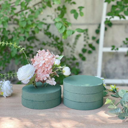 AliKopy 6 Pack Green Floral Foam Blocks - 6" Round Wet Styrofoam Brick