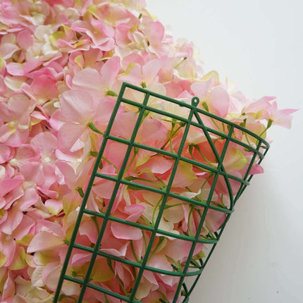 AliKopy 11 Sq Ft Pink Cream UV Protected Hydrangea Wall Mat - 4 Panels